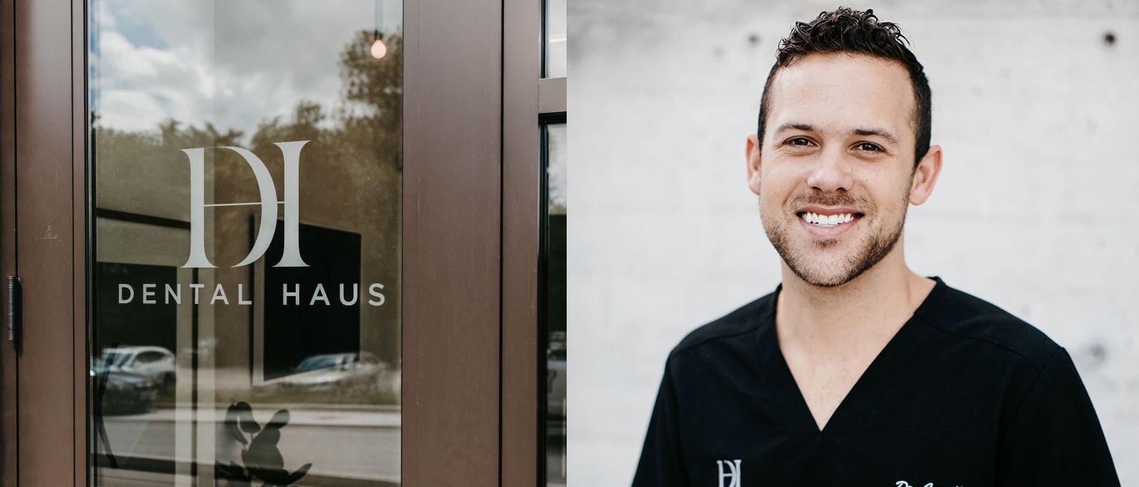 John-Morgan Correll, DMD and an image of the front door of the office