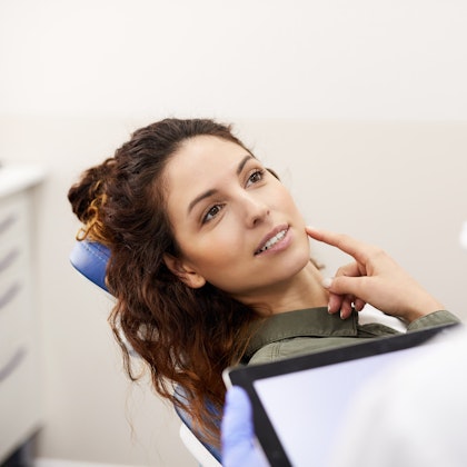 Woman at a dental consultation