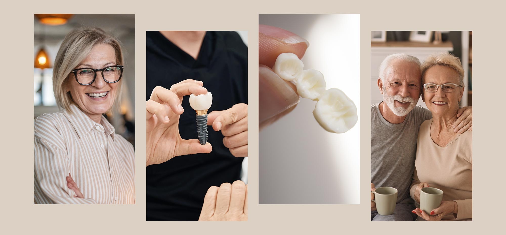 Smiling patients and dental restorations