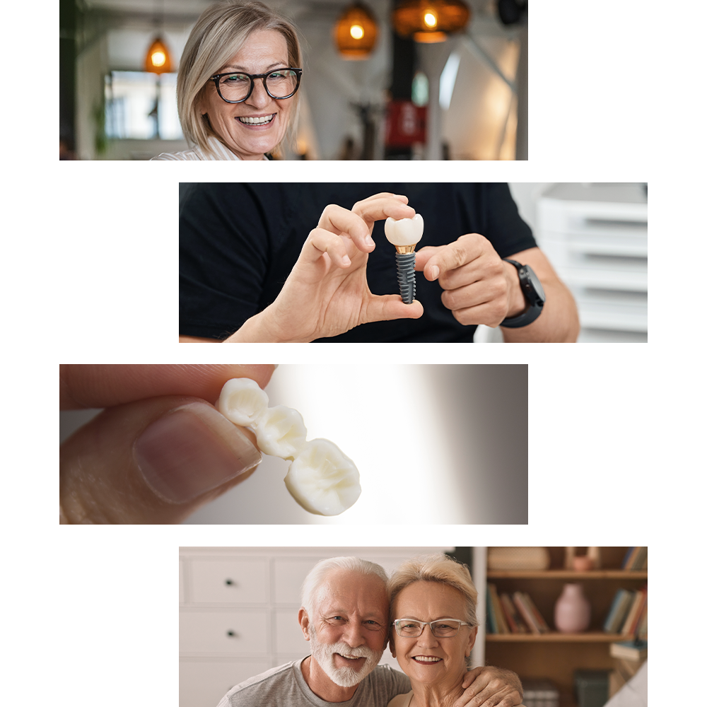 Smiling patients and dental restorations