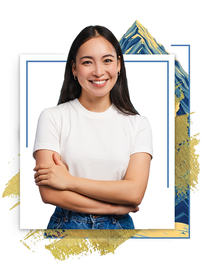 smiling woman with arms crossed