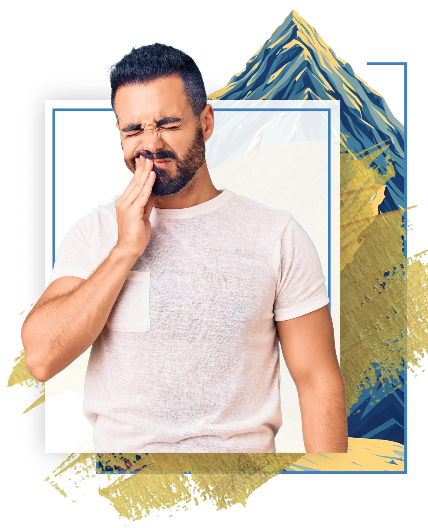 man holding jaw in pain