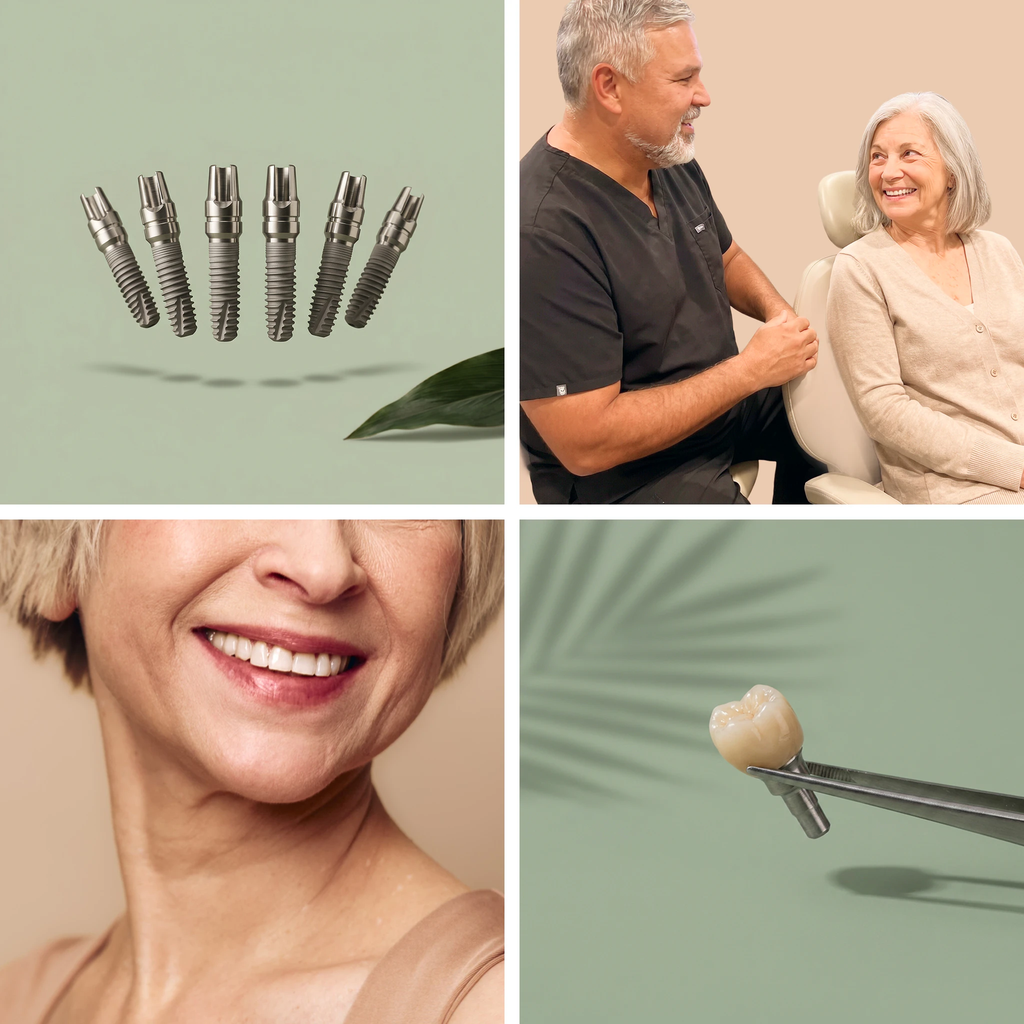 collage of dr. oka and implants