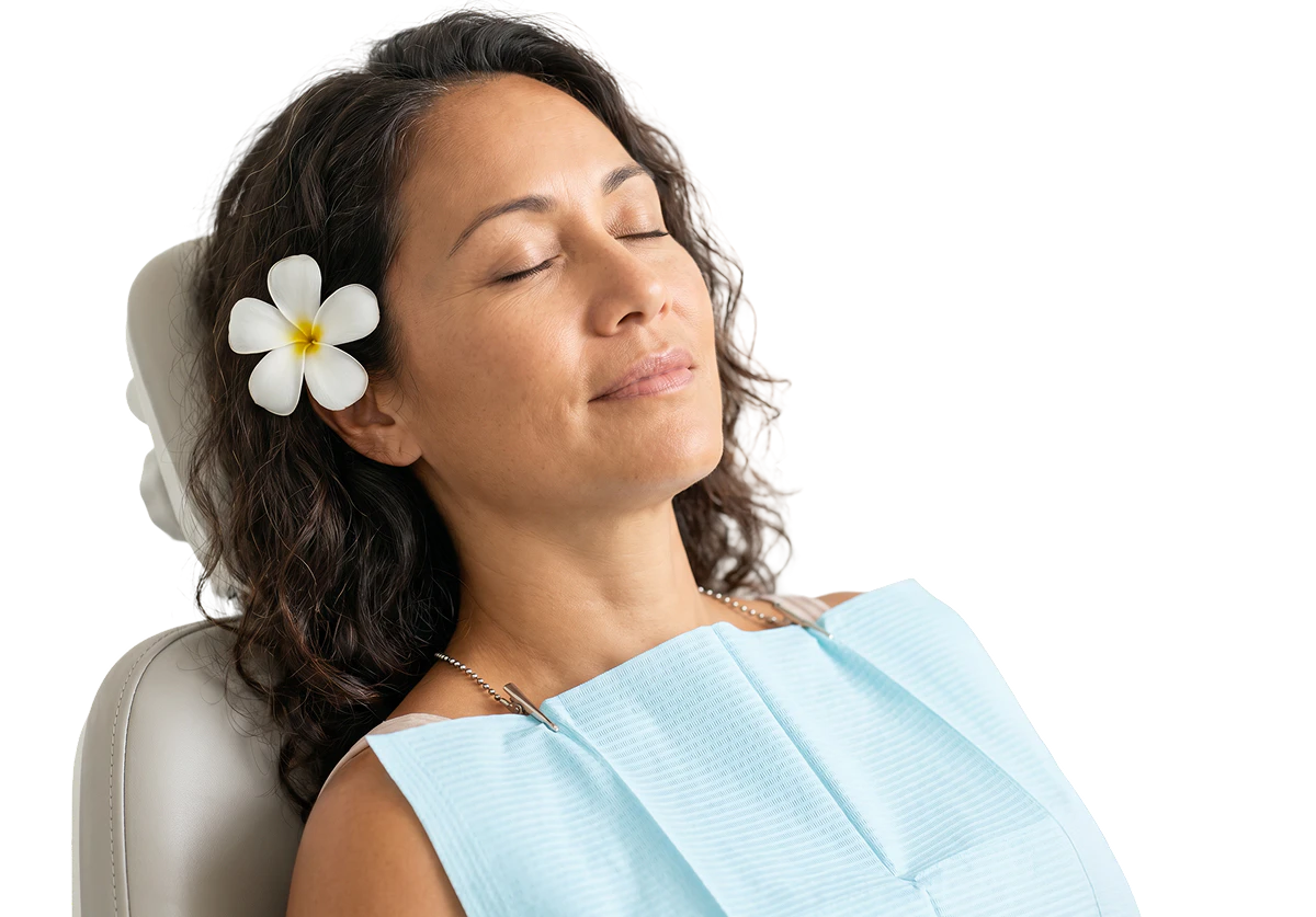 woman relaxing in dentist