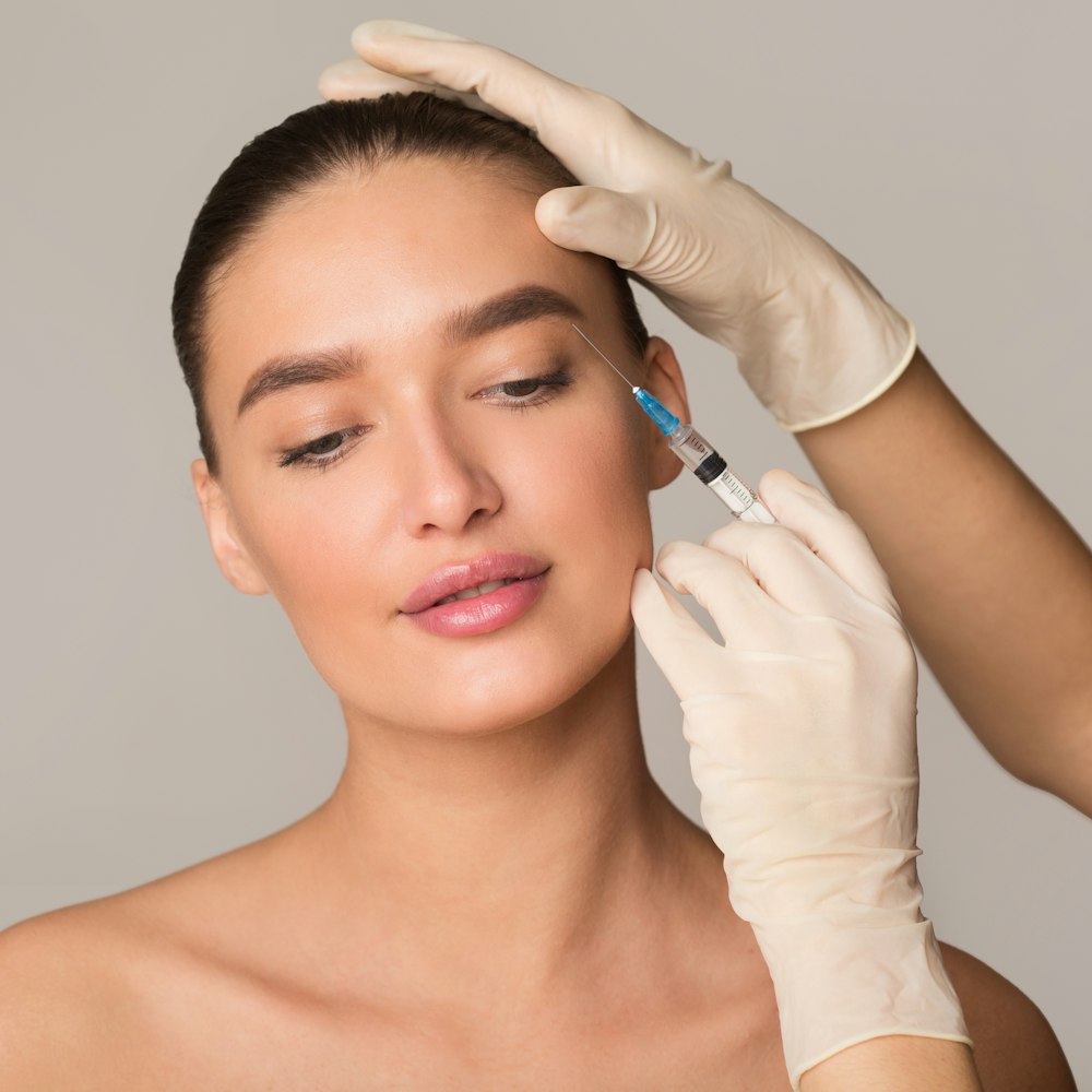 Woman receiving injectable