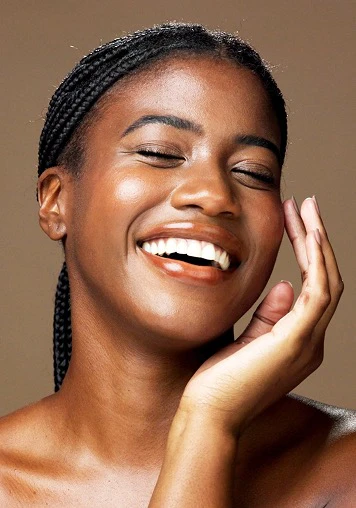 smiling woman with beautiful skin