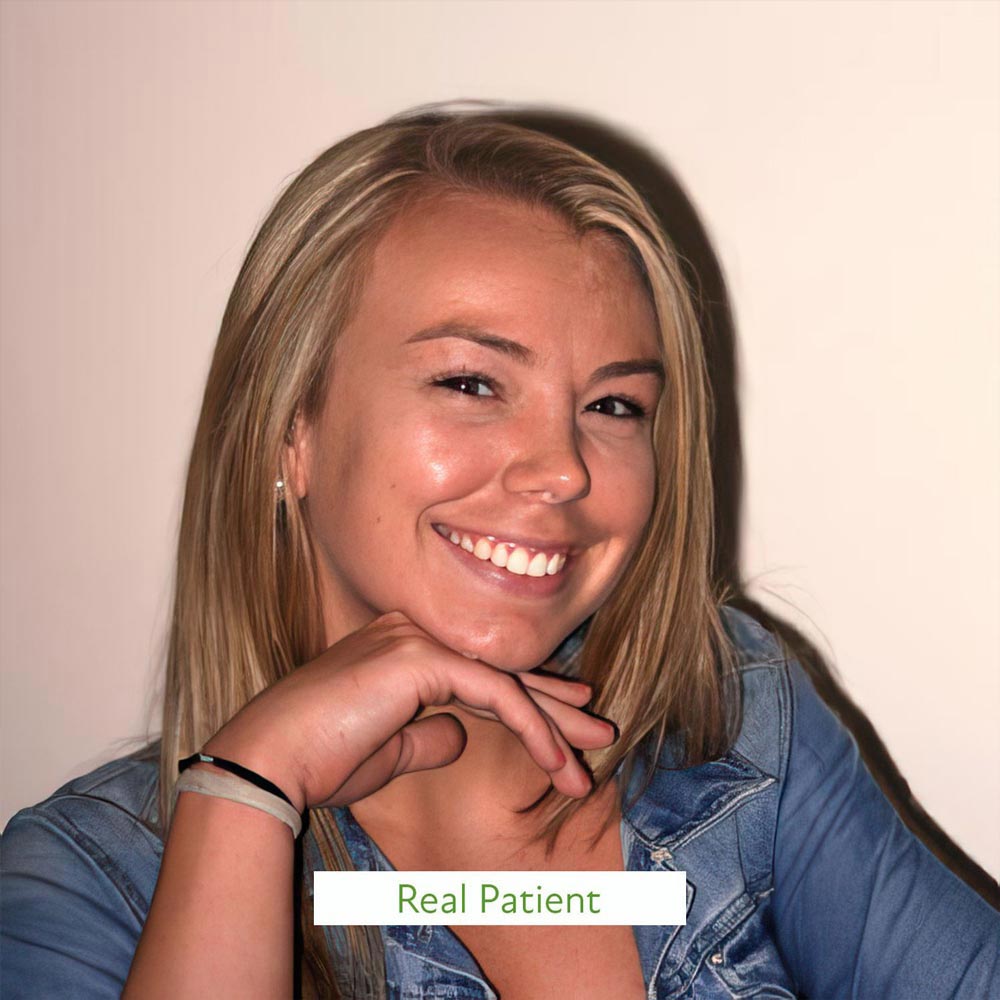 Sheri (real patient) after laser dentistry procedure