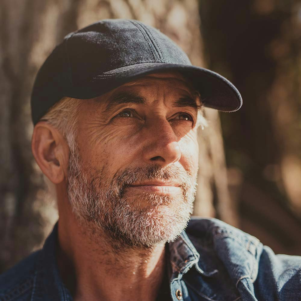 Man looking into distance