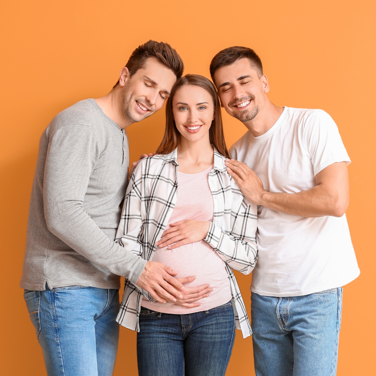 same sex male couple with surrogate mother