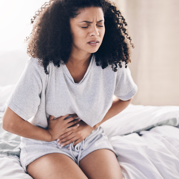 Woman in severe menstrual pain