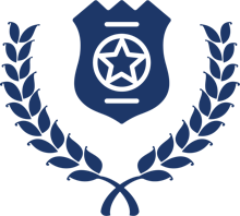 Police badge and laurels