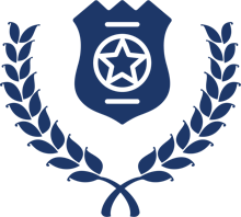 Police badge and laurels