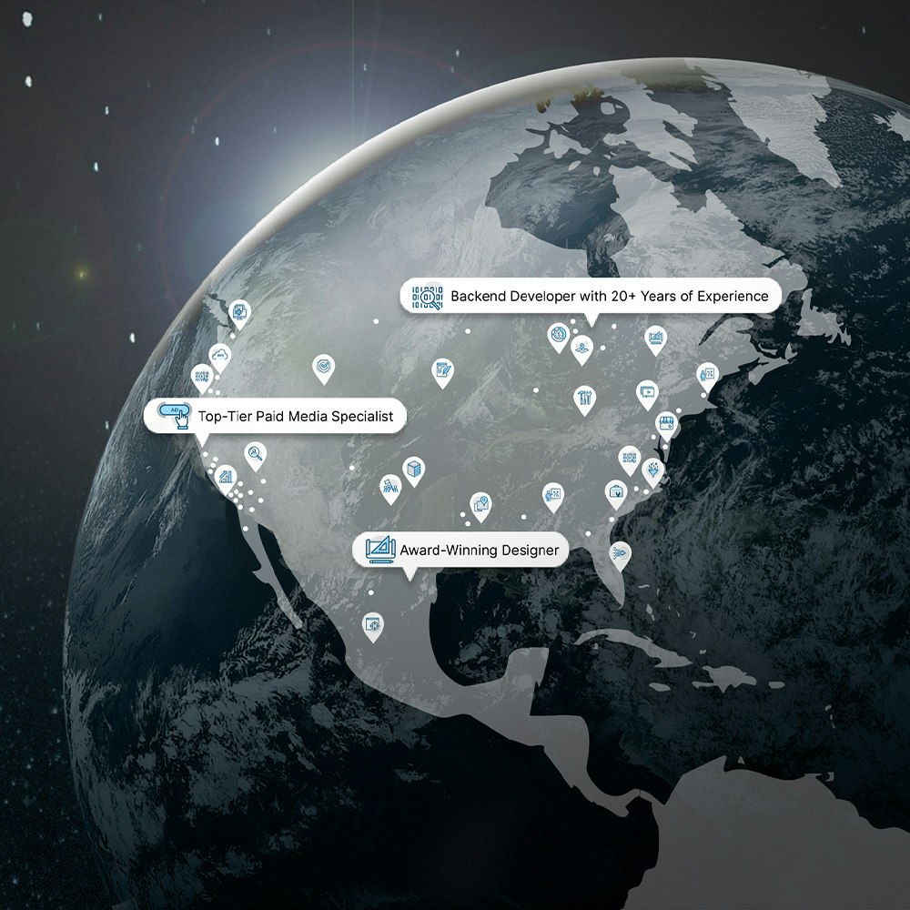 Team shown across globe