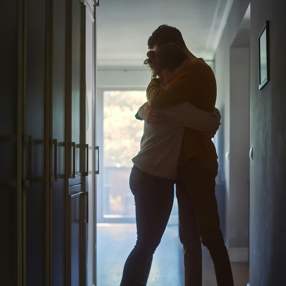Couple hugging