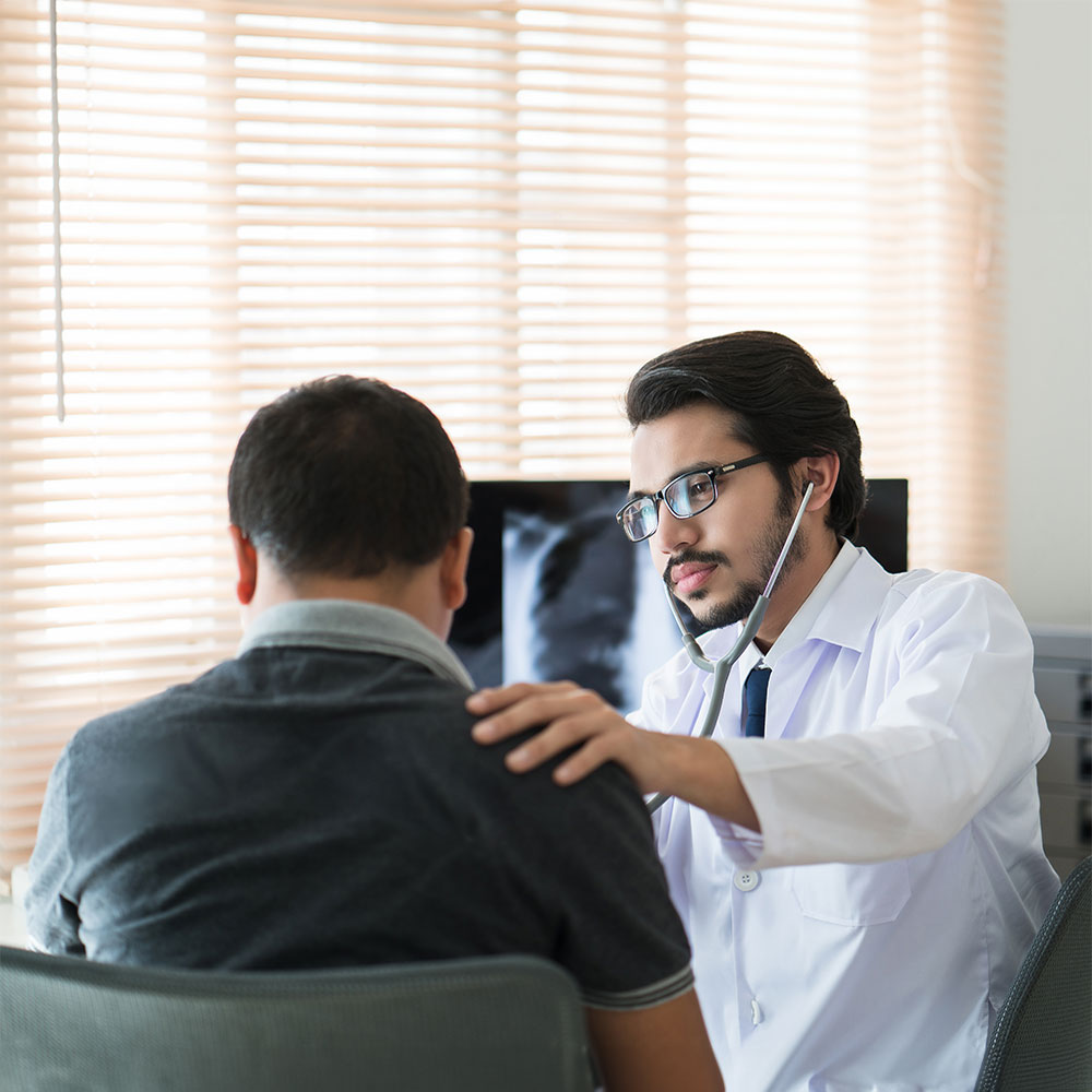 Doctor examining patient