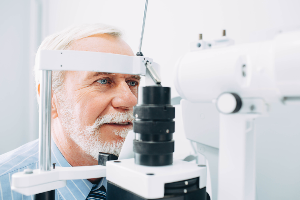 Man getting eye exam