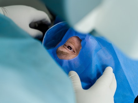 man during LASIK procedure