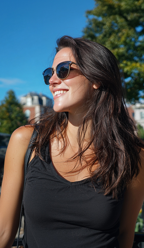woman outside wearing sunglasses