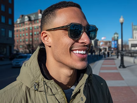 man wearing sunglasses outside