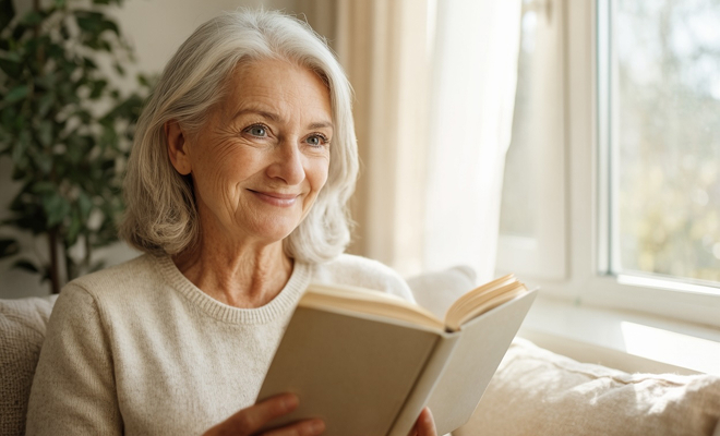 senior woman reading