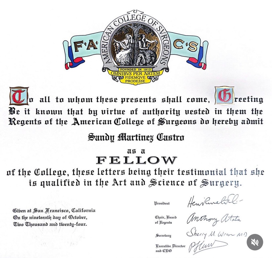 ACS Fellow certificate