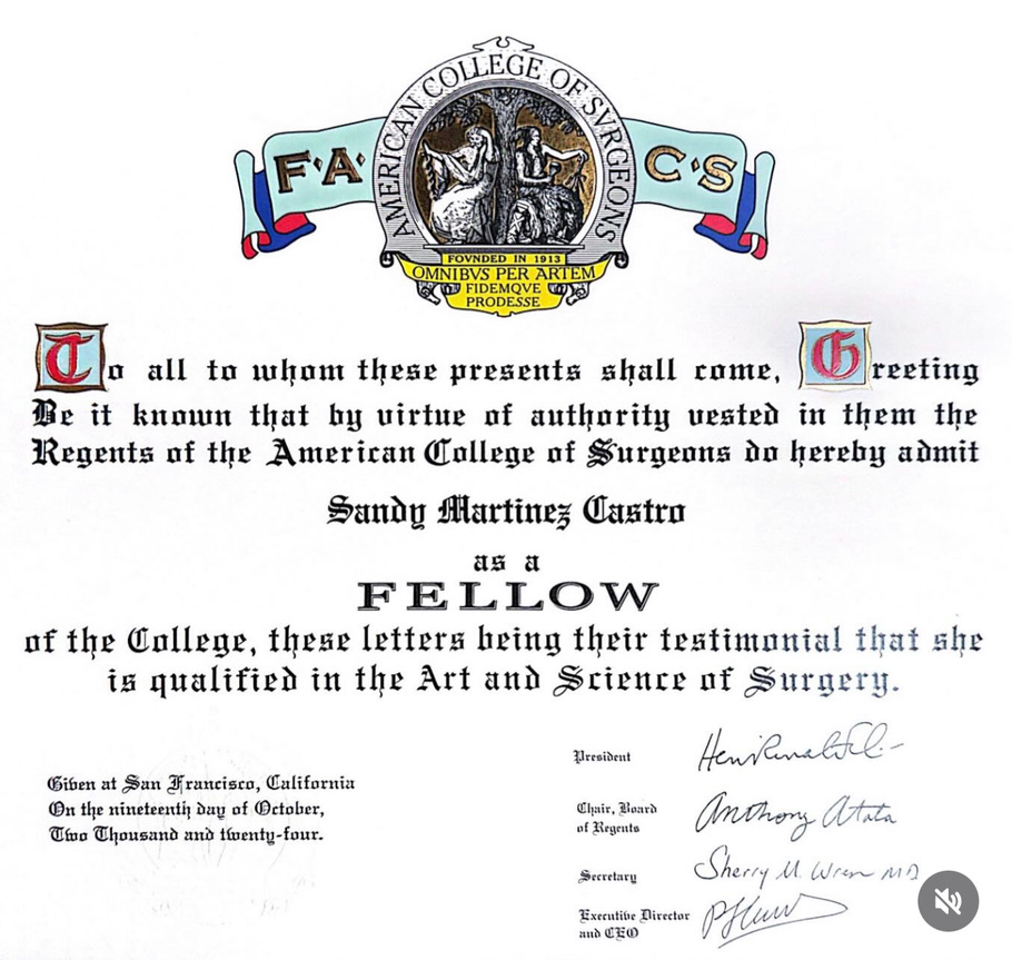 ACS Fellow certificate