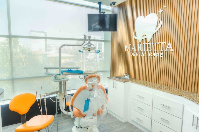 Marietta Dental Care office interior with orange dental chair