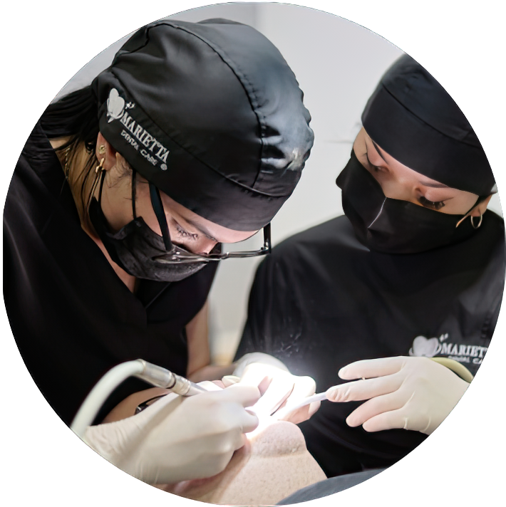 Our staff doing preparatory work on a patient