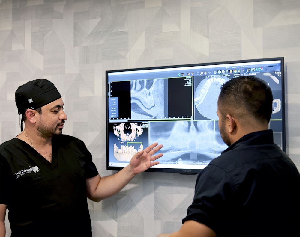 Doctor showing x-ray