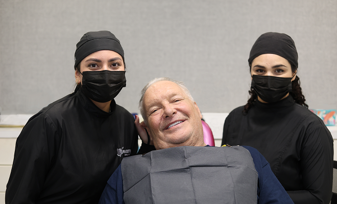 Dentists with patient
