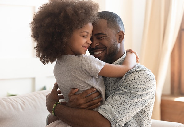 Happy father and child