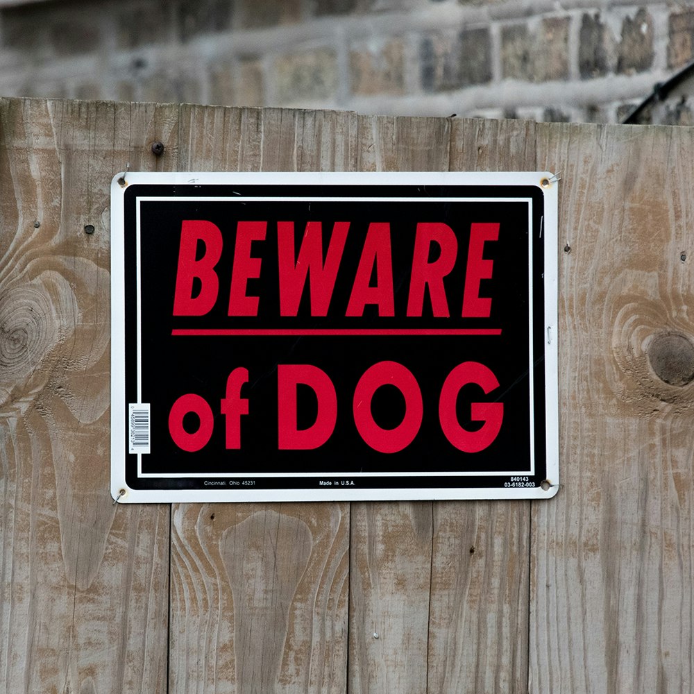 Beware of the dog sign