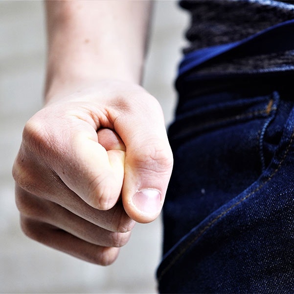 Close up of a clenched fist
