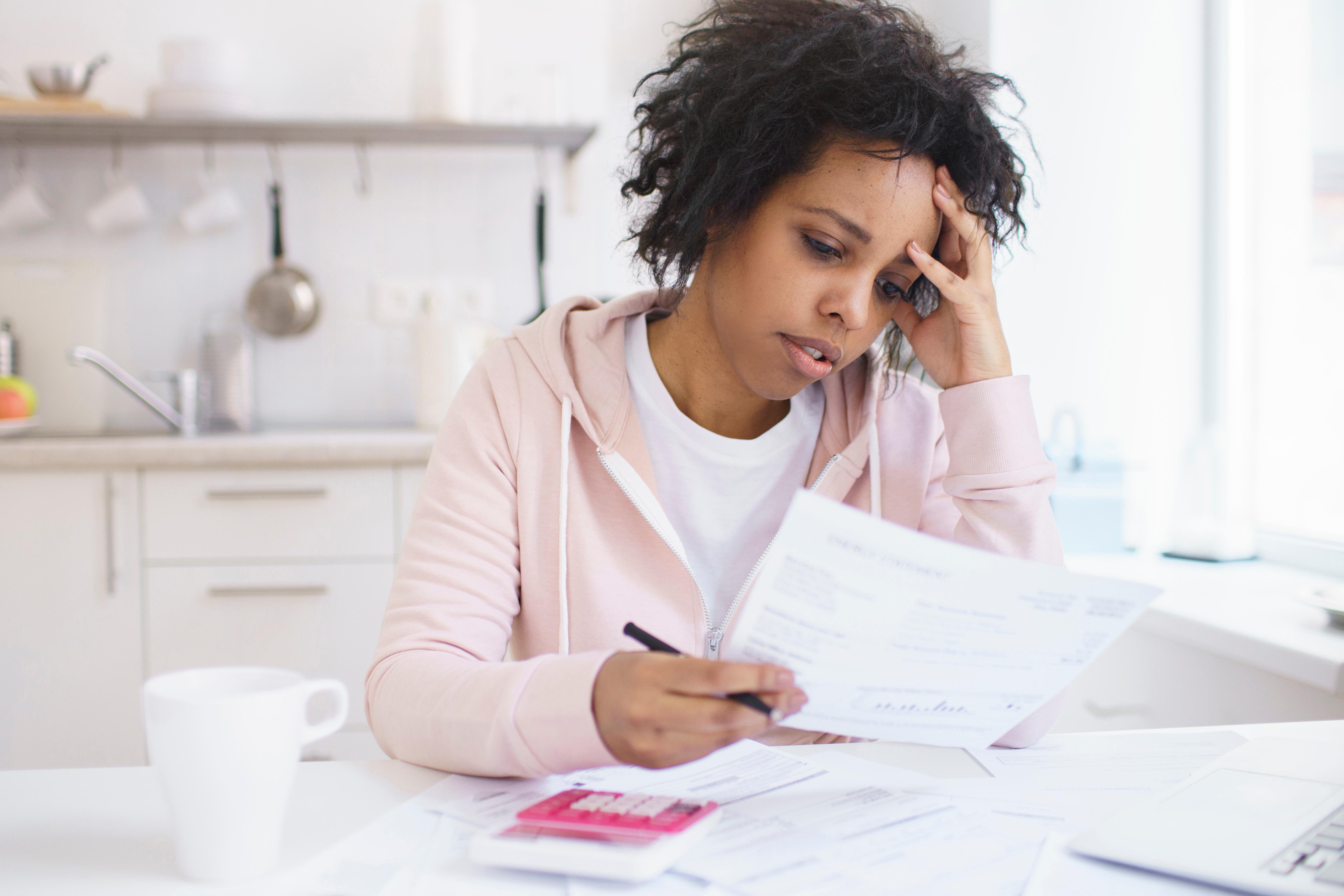 Woman stressed over bills