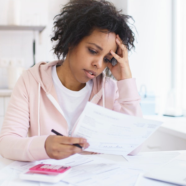 Woman stressed over bills