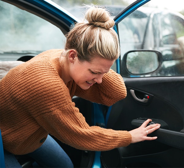 Hagerstown car accident victim exiting vehicle