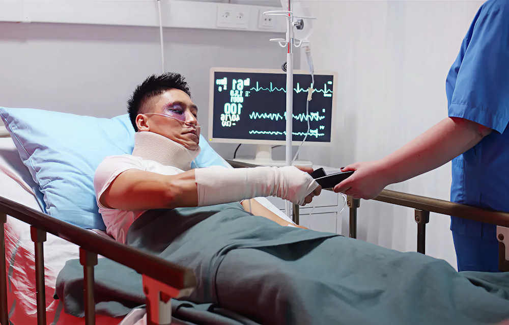 Man injured in the hospital