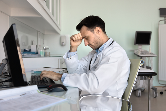 Stressed doctor