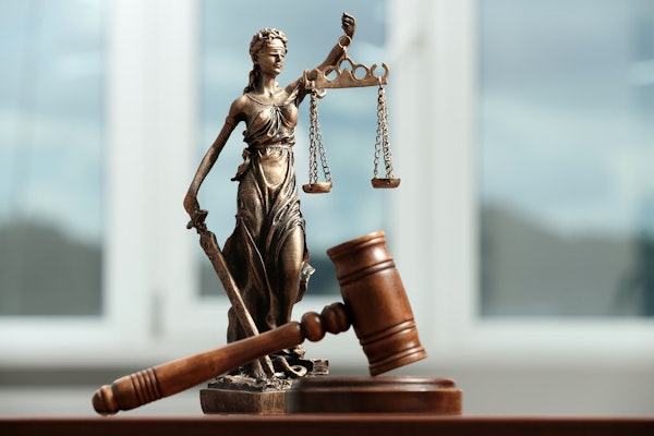 Lady justice and a gavel