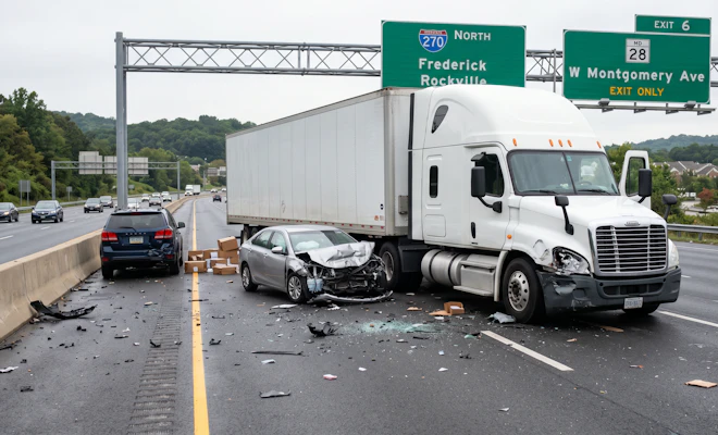 Semitruck accident on the interstate