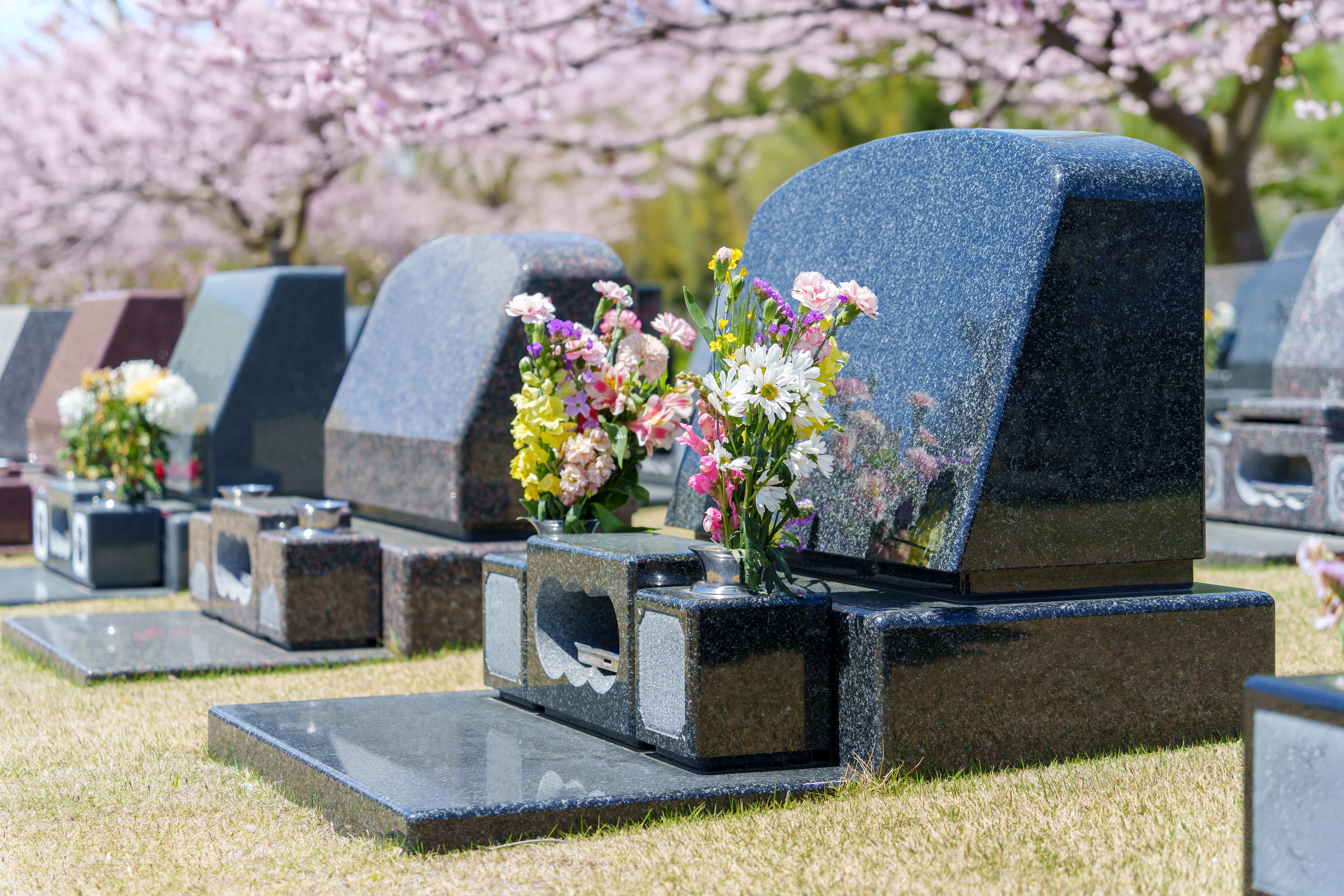 Flowers by a grave