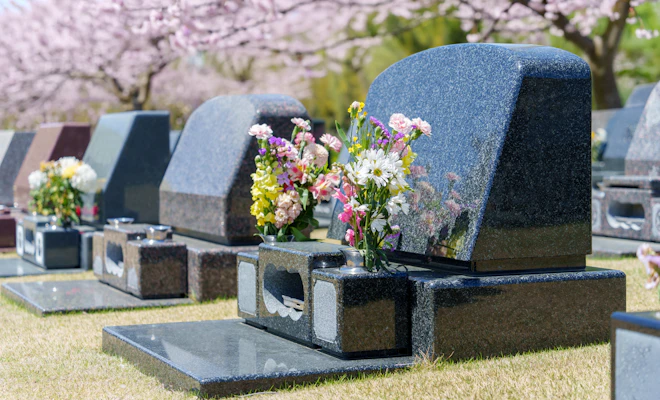 Flowers by a grave