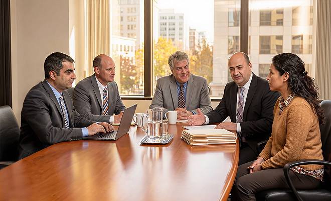Lawyers having a consultation
