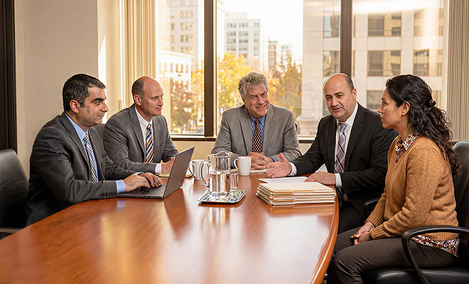 Lawyers having a consultation