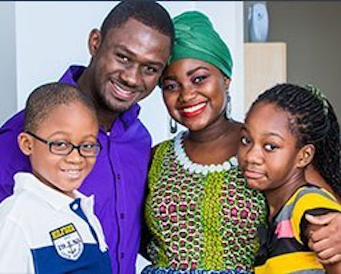 happy family of four