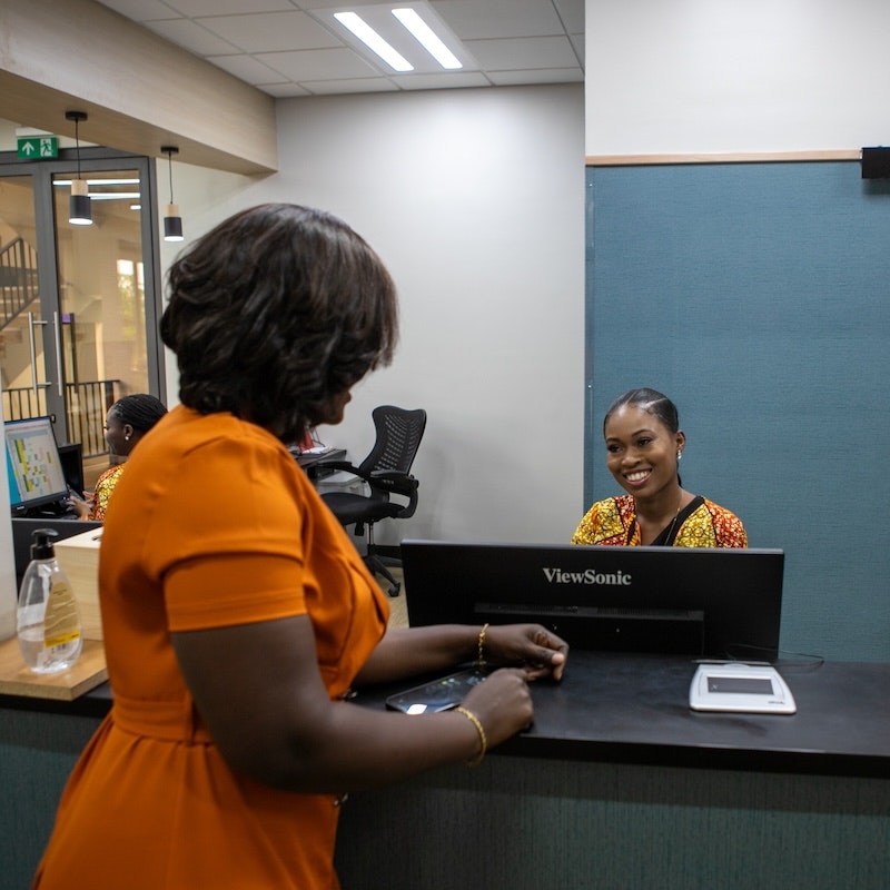 Staff speaking to patient