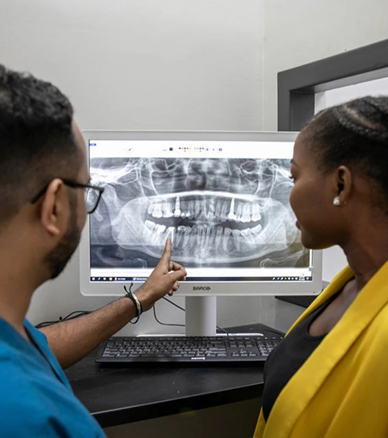 Bethel Dental team reviewing xrays