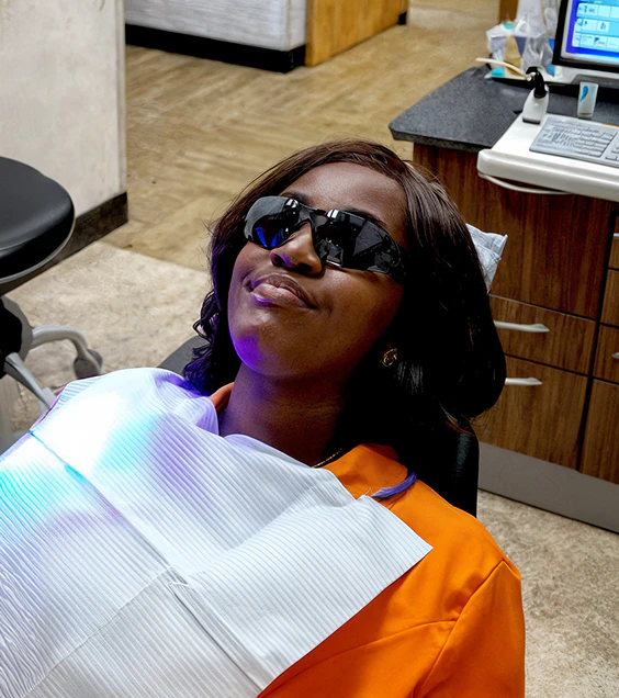 real patient photo in dental chair