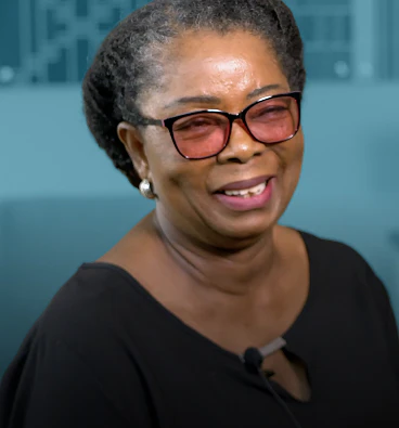 older woman smiling