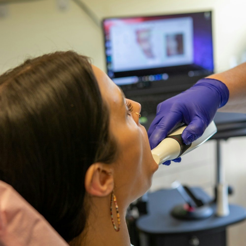 Woman receiving digital scan